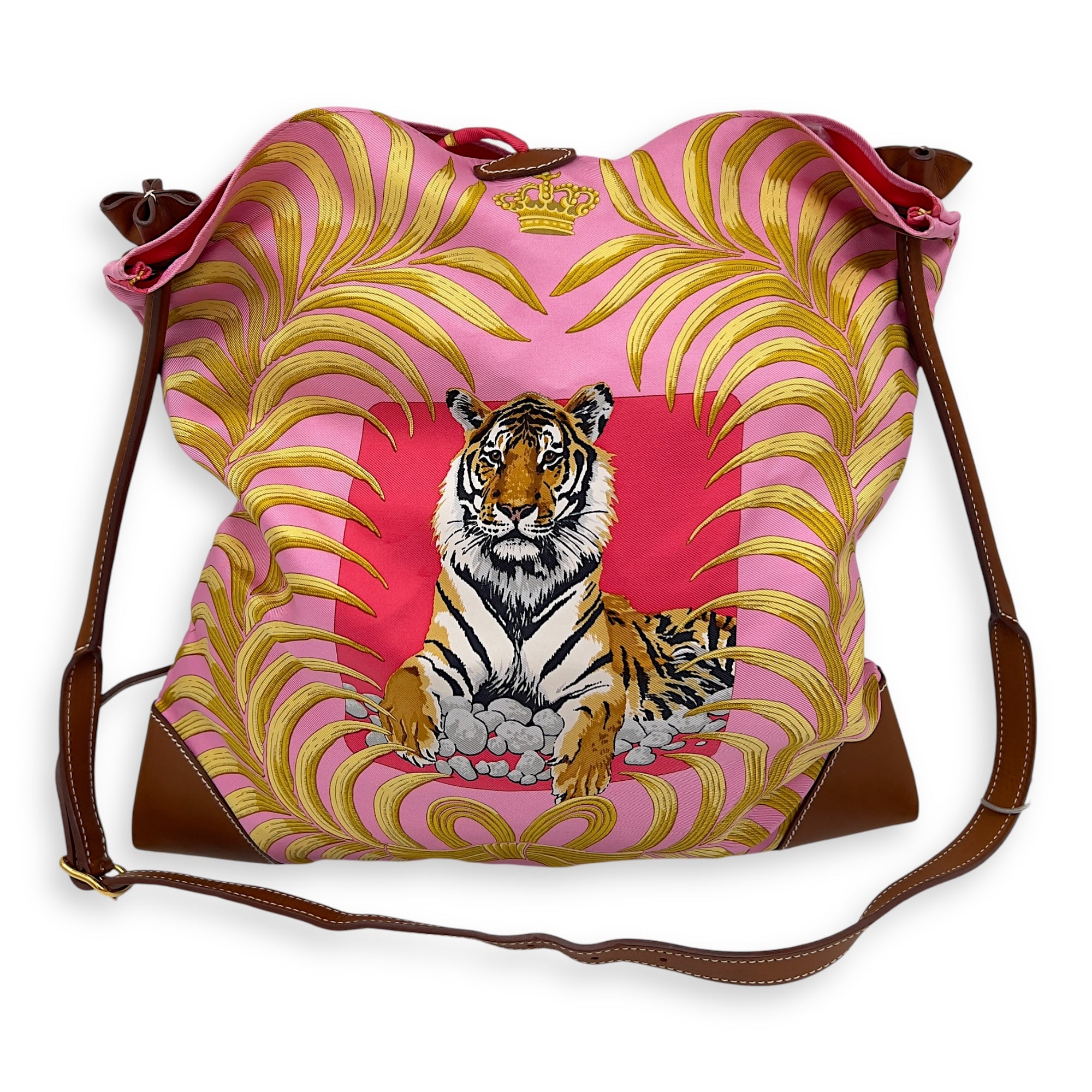 Hermès Silky City Multi-colour Tote Bag in Silk, Gold hardware_6