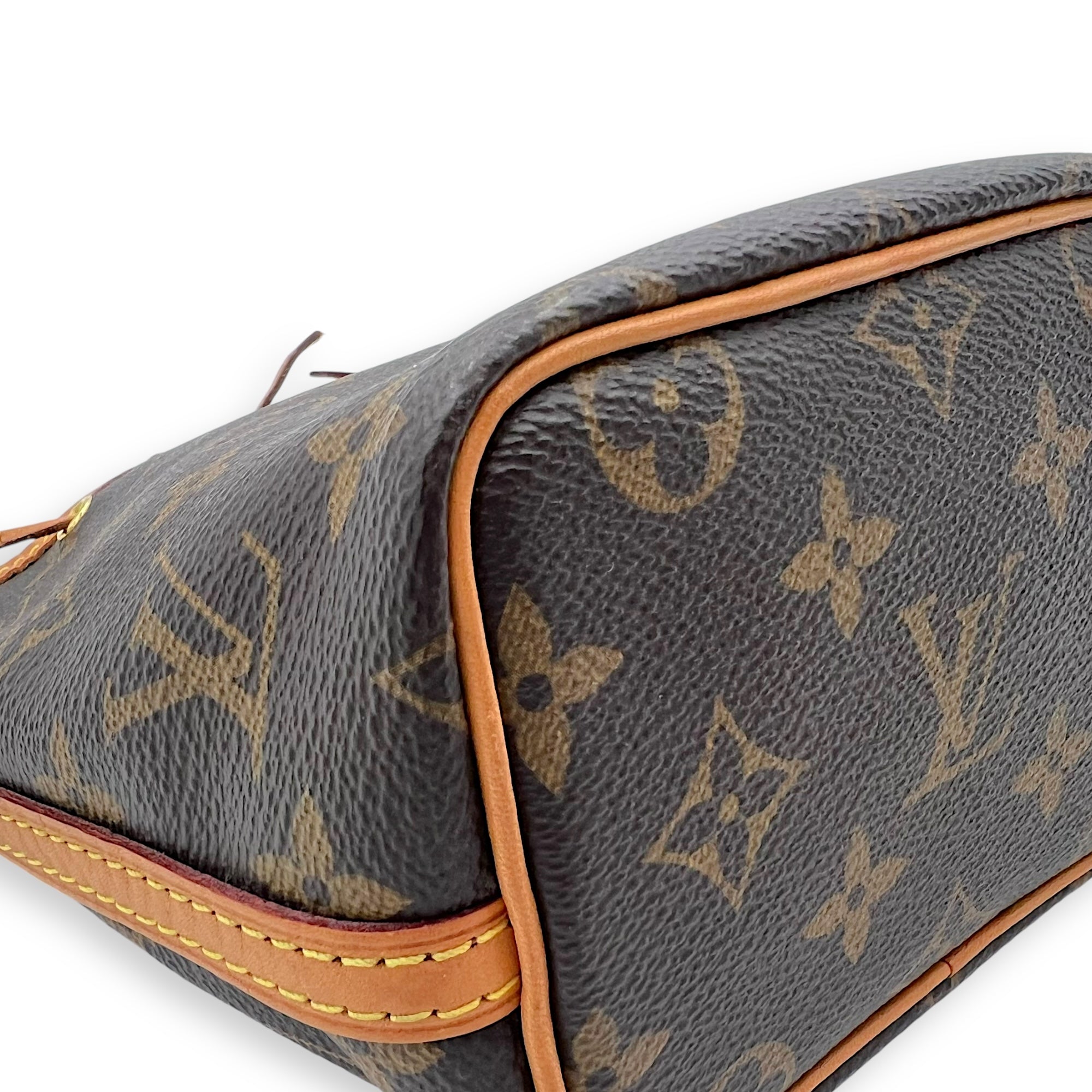 Louis Vuitton Noe Bucket Bag Brown in Monogram Coated Canvas, Gold hardware_8