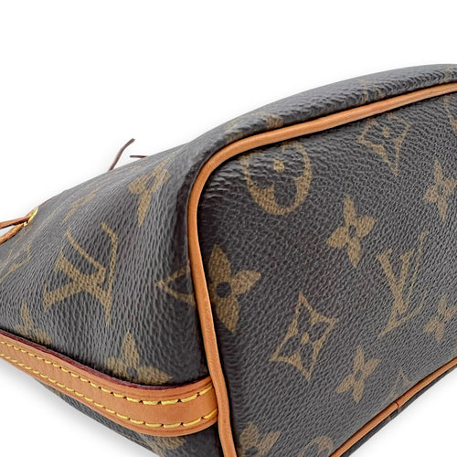 Louis Vuitton Noe Bucket Bag Brown in Monogram Coated Canvas, Gold hardware_8