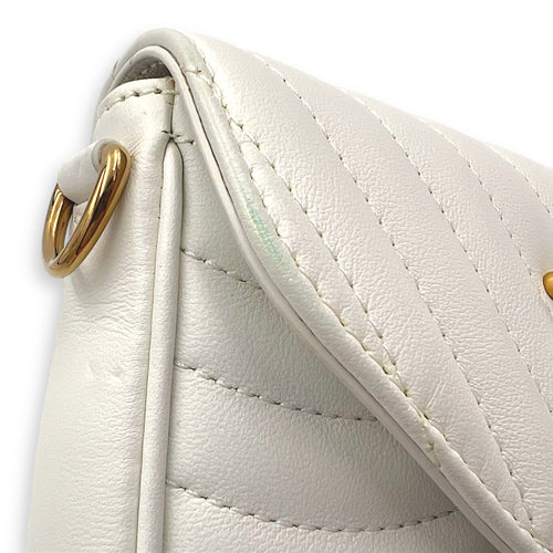 Louis Vuitton New Wave Crossbody Bag White in Calfskin, Gold hardware_8