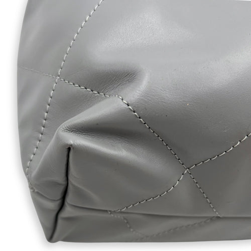 Chanel 22 Tote Bag Grey in Calfskin, Silver hardware_8