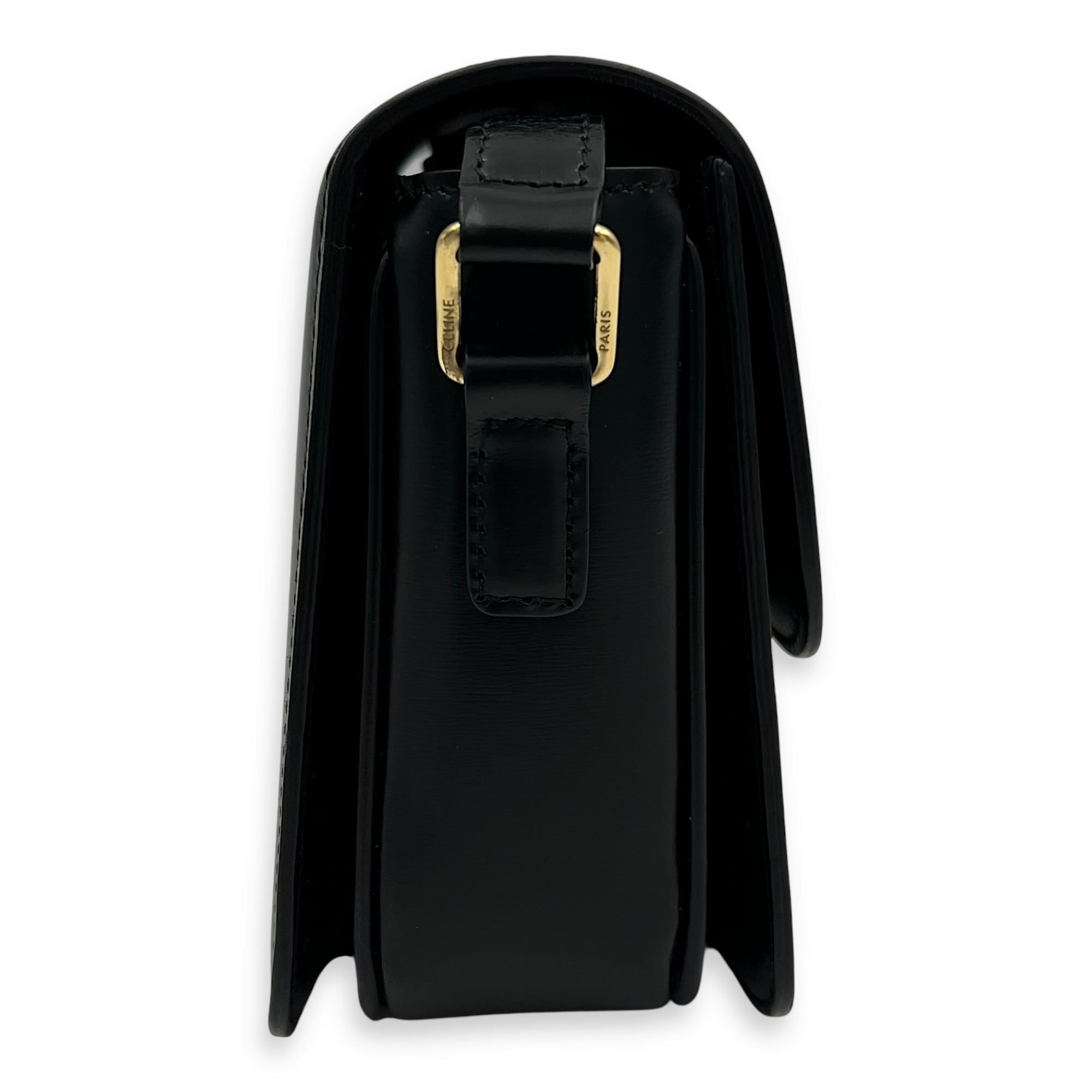 Celine Teen Crossbody Bag Black in Box Calfskin, Gold hardware_3