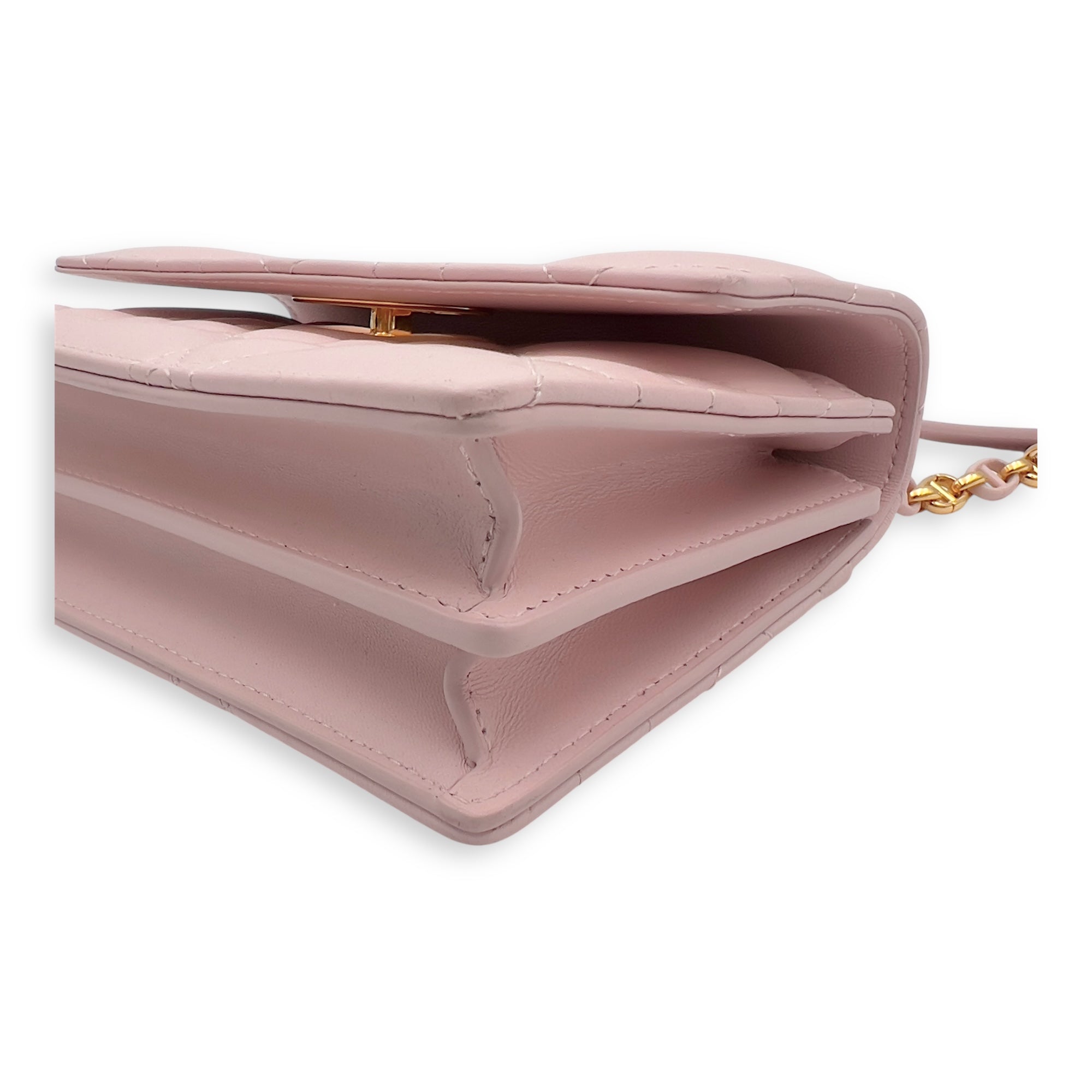 Dior Miss Caro Shoulder Bag Pink in Lambskin, Gold hardware_6