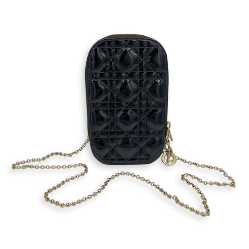 Dior Cannage Top Handle Bag Black in Patent Leather, Gold hardware_6