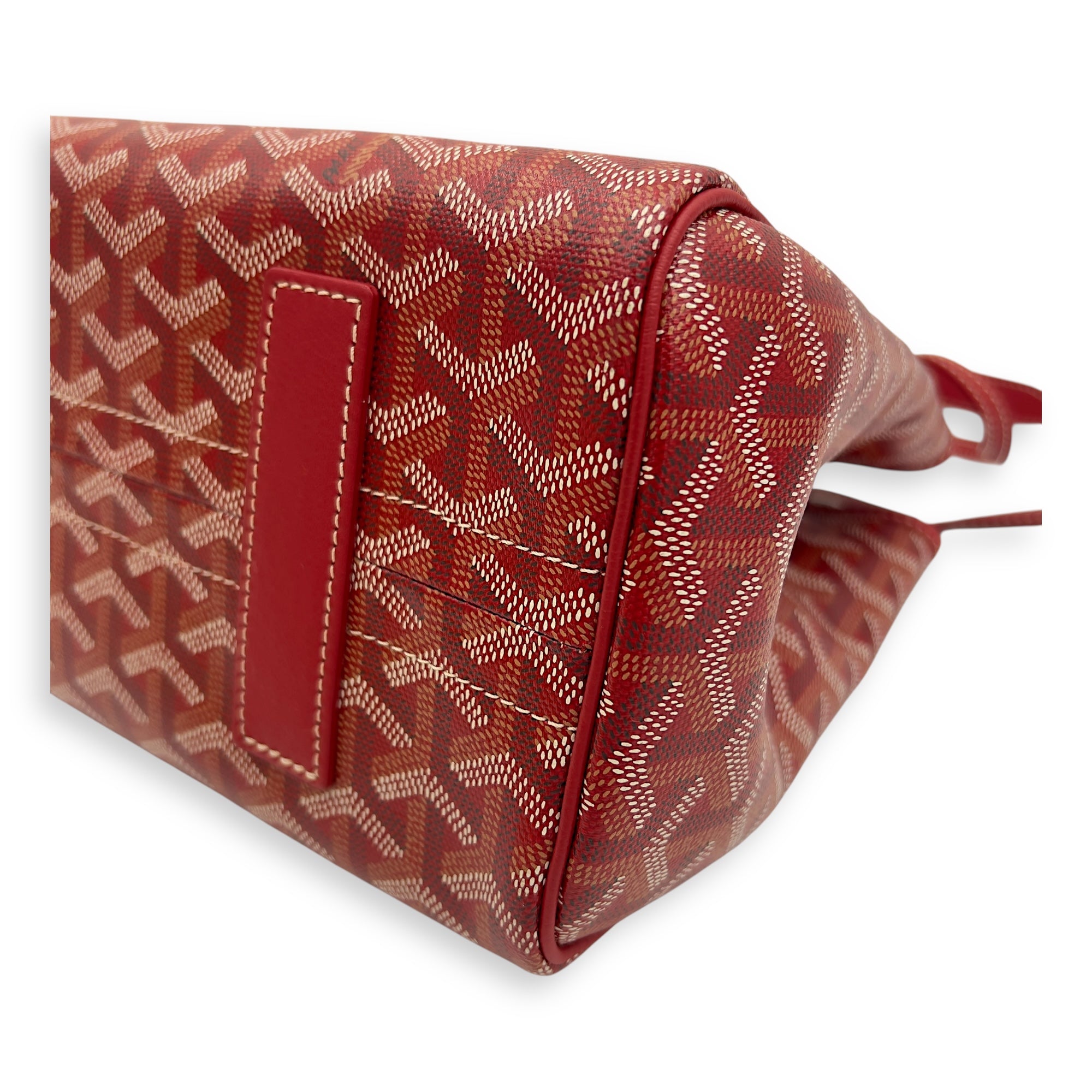 Goyard Rouette Red Shoulder Bag in Coated Canvas, Silver hardware_8