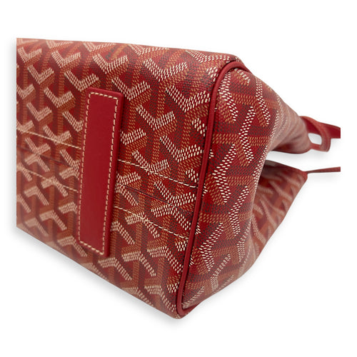 Goyard Rouette Red Shoulder Bag in Coated Canvas, Silver hardware_8