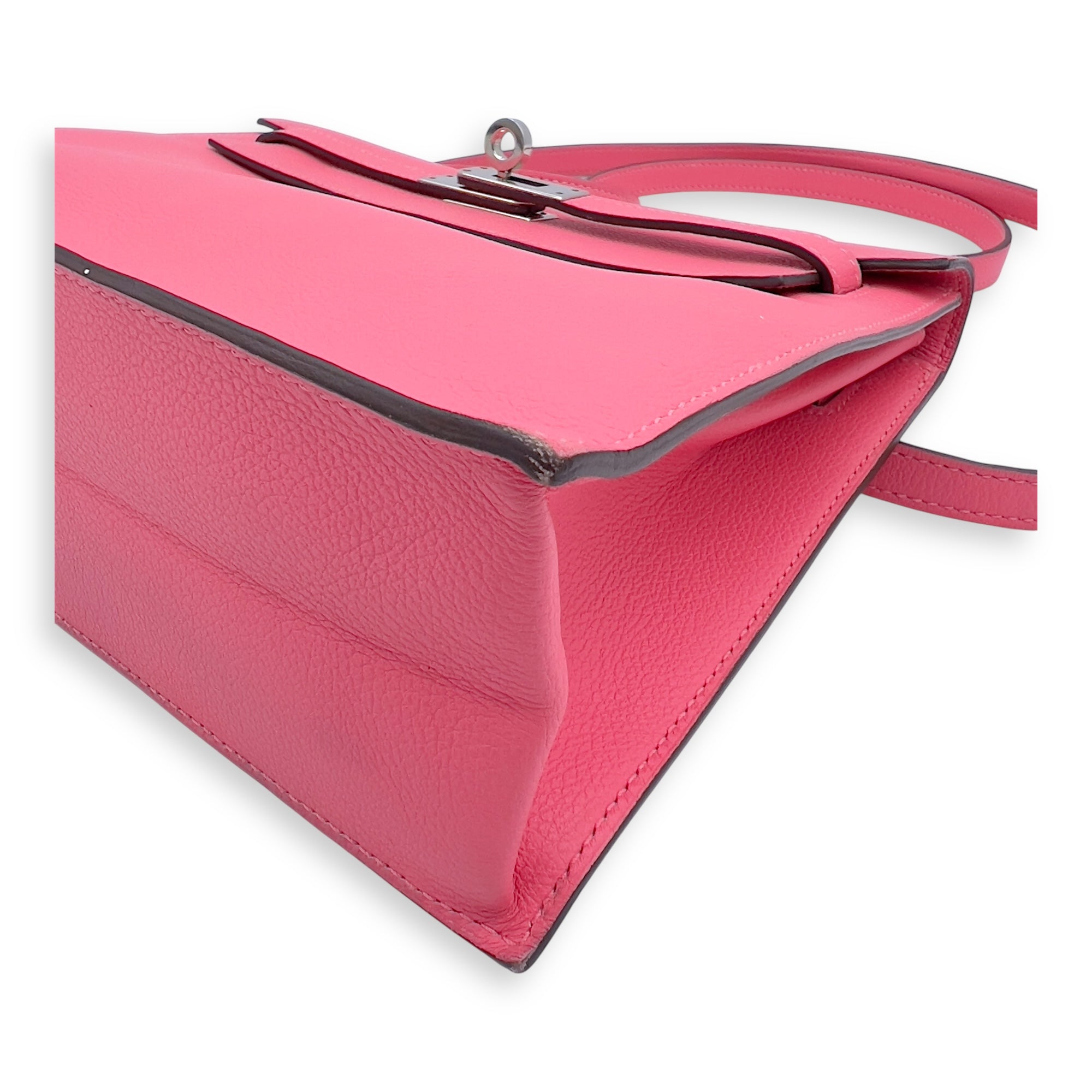 Hermès Kelly Danse Rose Azelea in Swift, Palladium hardware_8