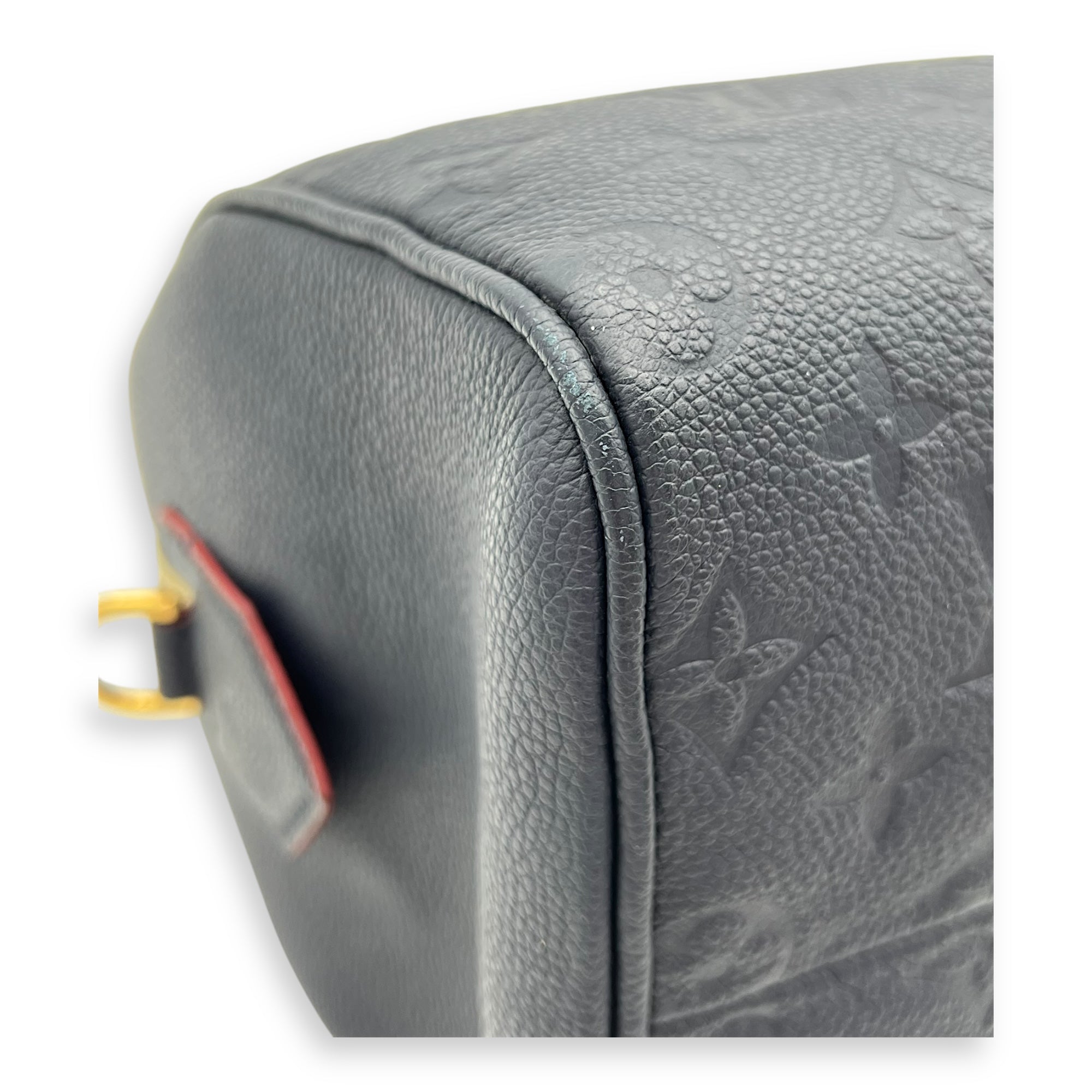 Louis Vuitton Speedy Bandouliere Top Handle Bag 25 Blue in Empreinte Leather, Gold hardware_8