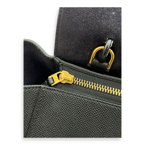 Celine Belt bag Top Handle Bag Mini Black in Calfskin, Gold hardware_1