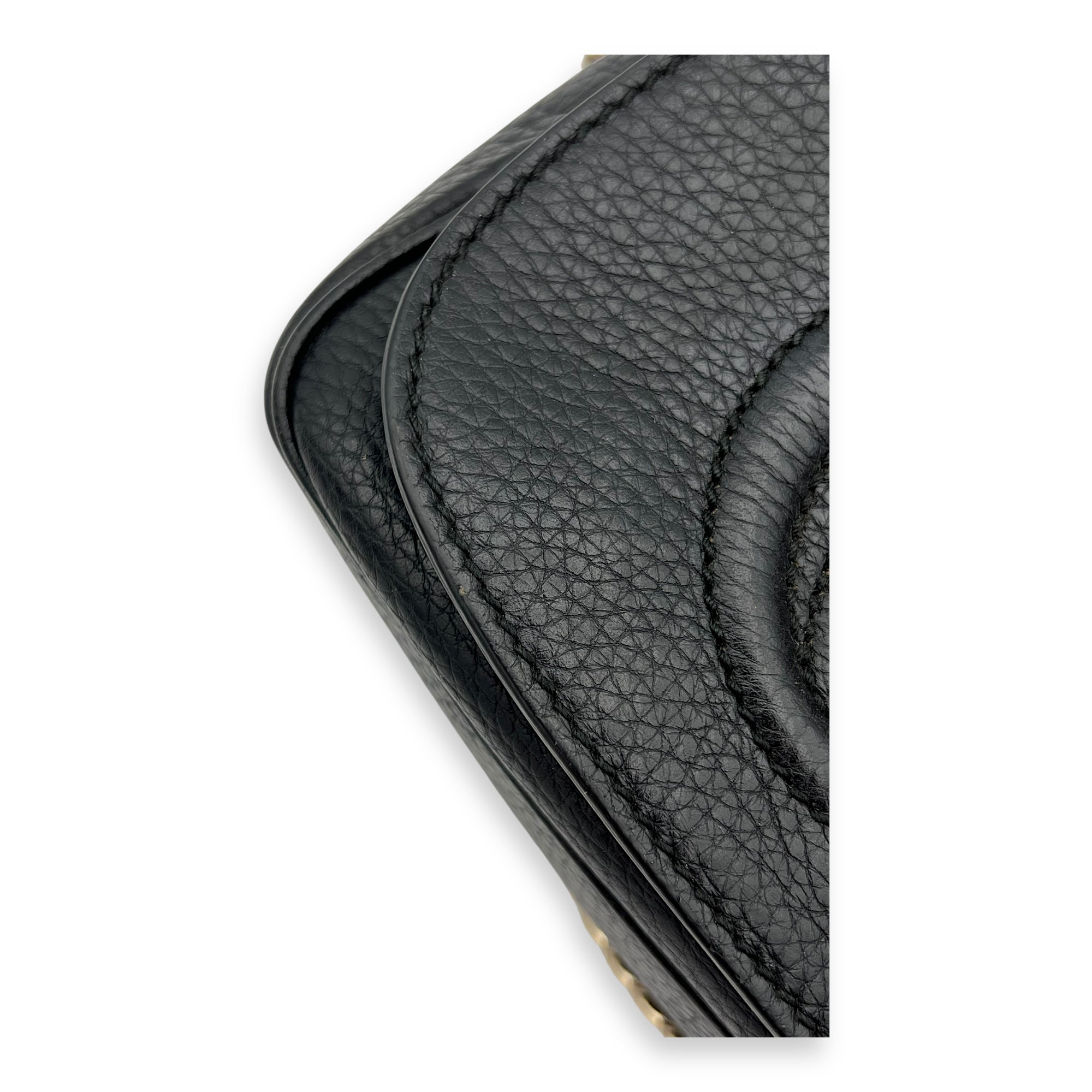 Gucci Soho Crossbody Bag Black in Calfskin, Gold hardware_5