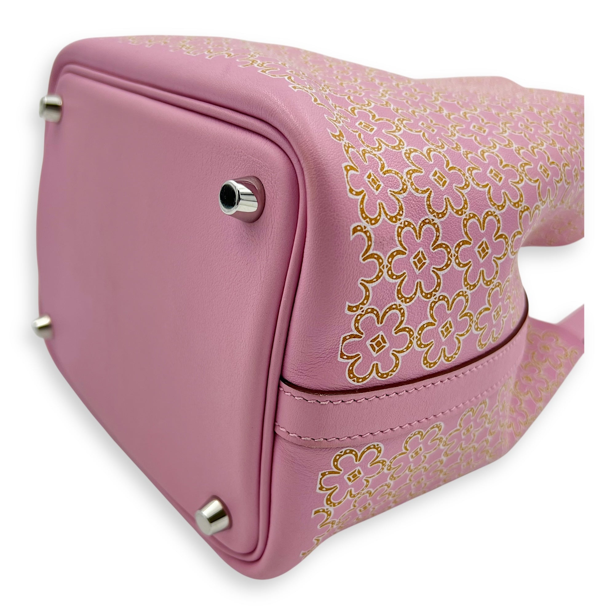 Hermès Lucky Daisy Picotin 18 Mauve Sylvestre Top Handle Bag in Swift, Palladium hardware_10