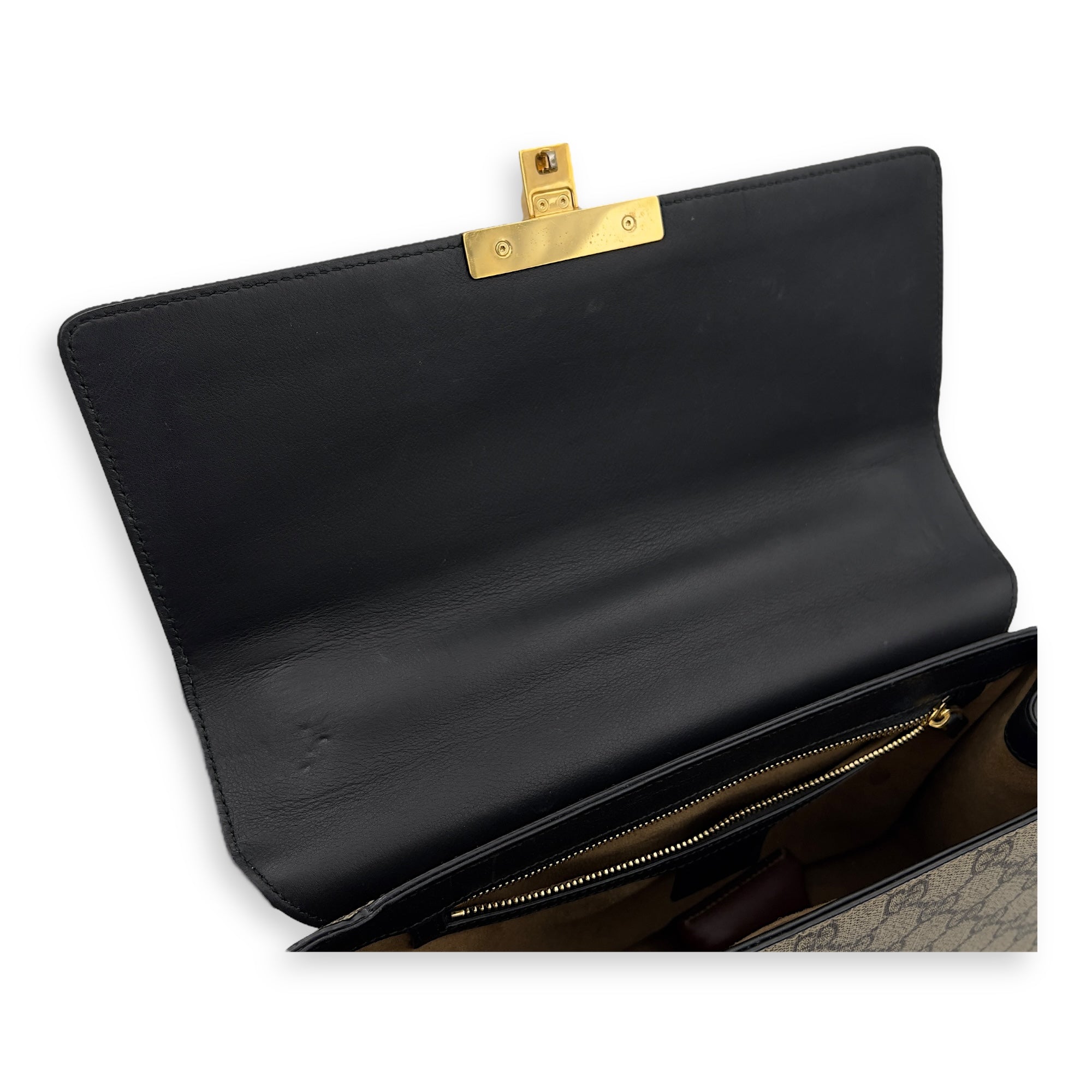Gucci Padlock Shoulder Bag Brown in Coated Canvas, Gold hardware_8