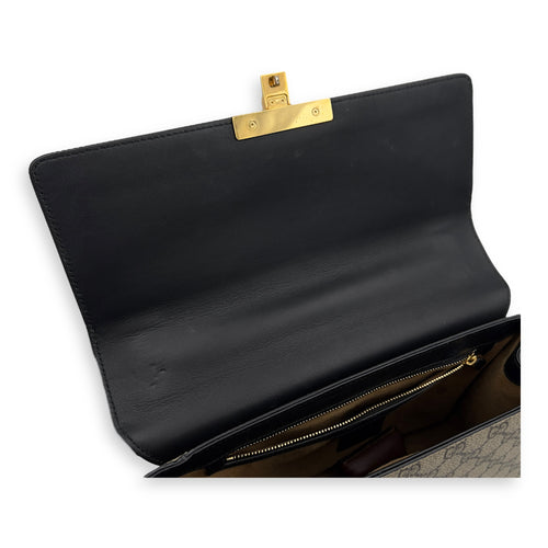 Gucci Padlock Shoulder Bag Brown in Coated Canvas, Gold hardware_8