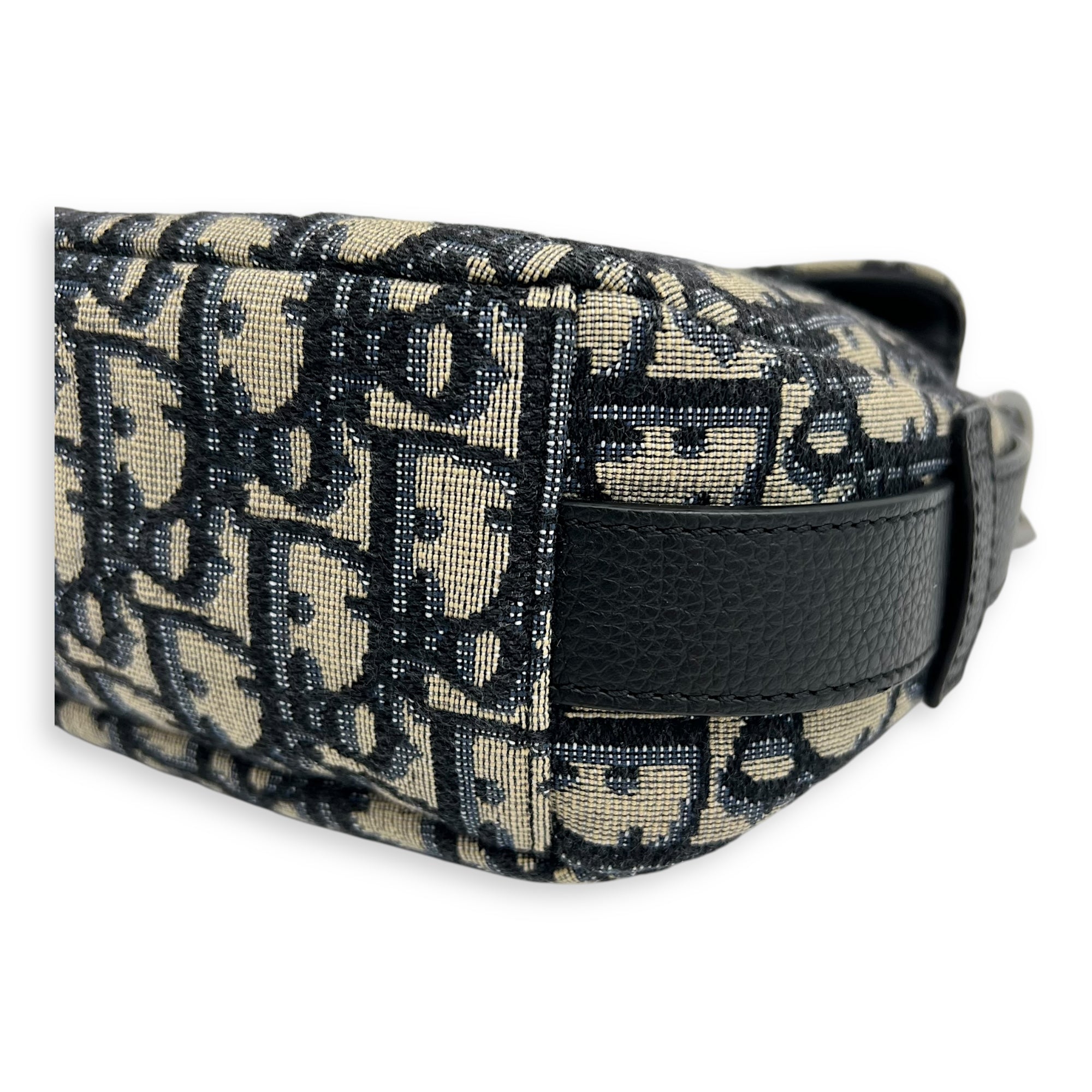 Dior Oblique Saddle Blue Crossbody Bag in Jacquard, Silver hardware_8