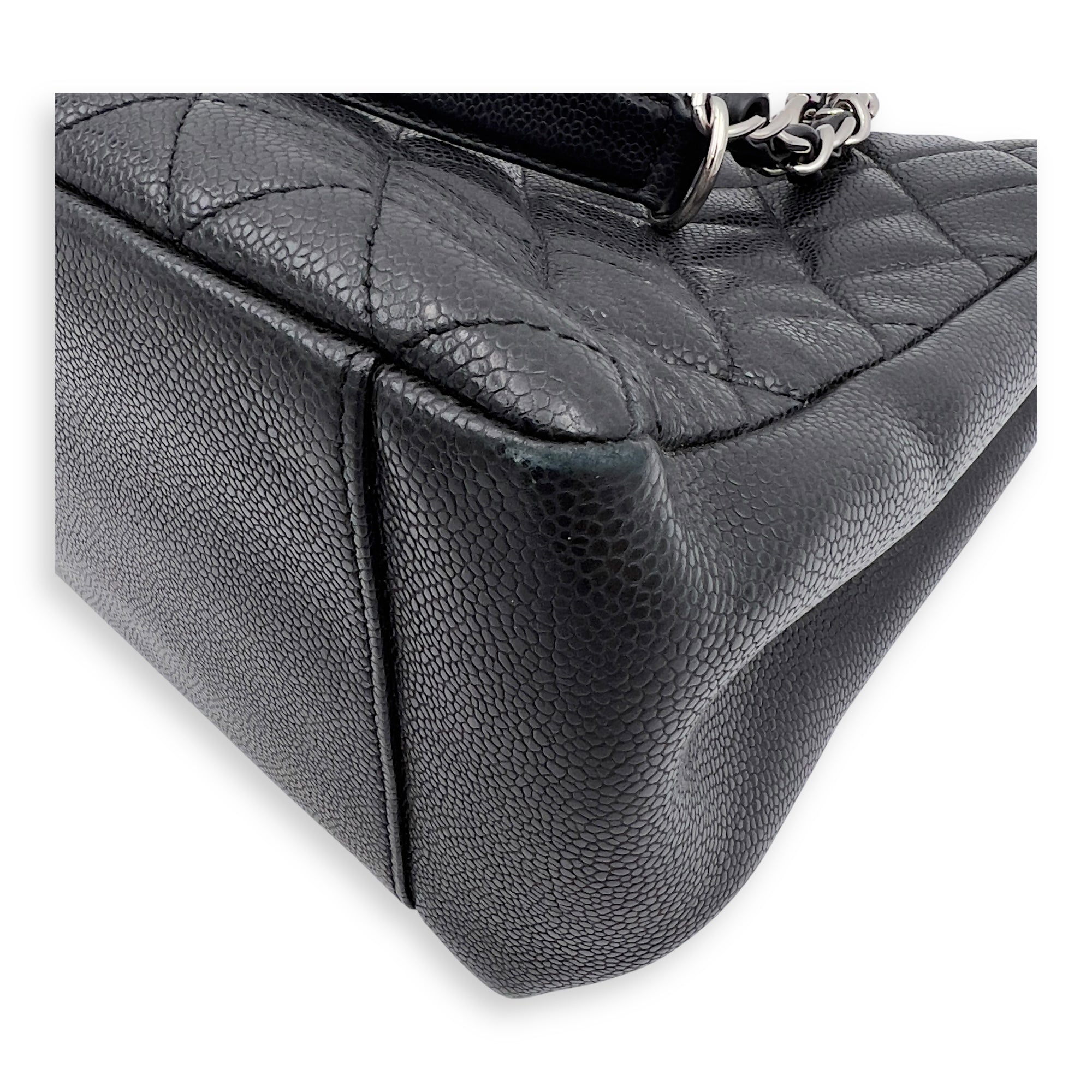 Chanel GST Tote Bag Black in Caviar Leather, Silver hardware_6