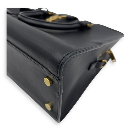 Saint Laurent Cabas Top Handle Bag Black in Calfskin, Gold hardware_6