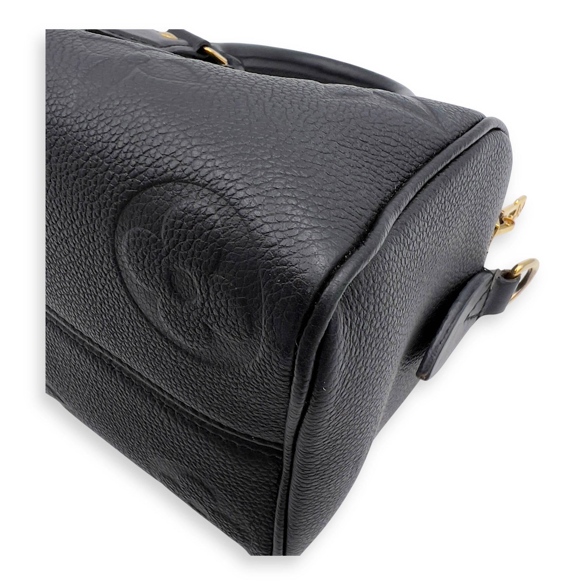 Louis Vuitton Speedy Bandouliere Top Handle Bag 20 Black in Empreinte Leather, Gold hardware_6