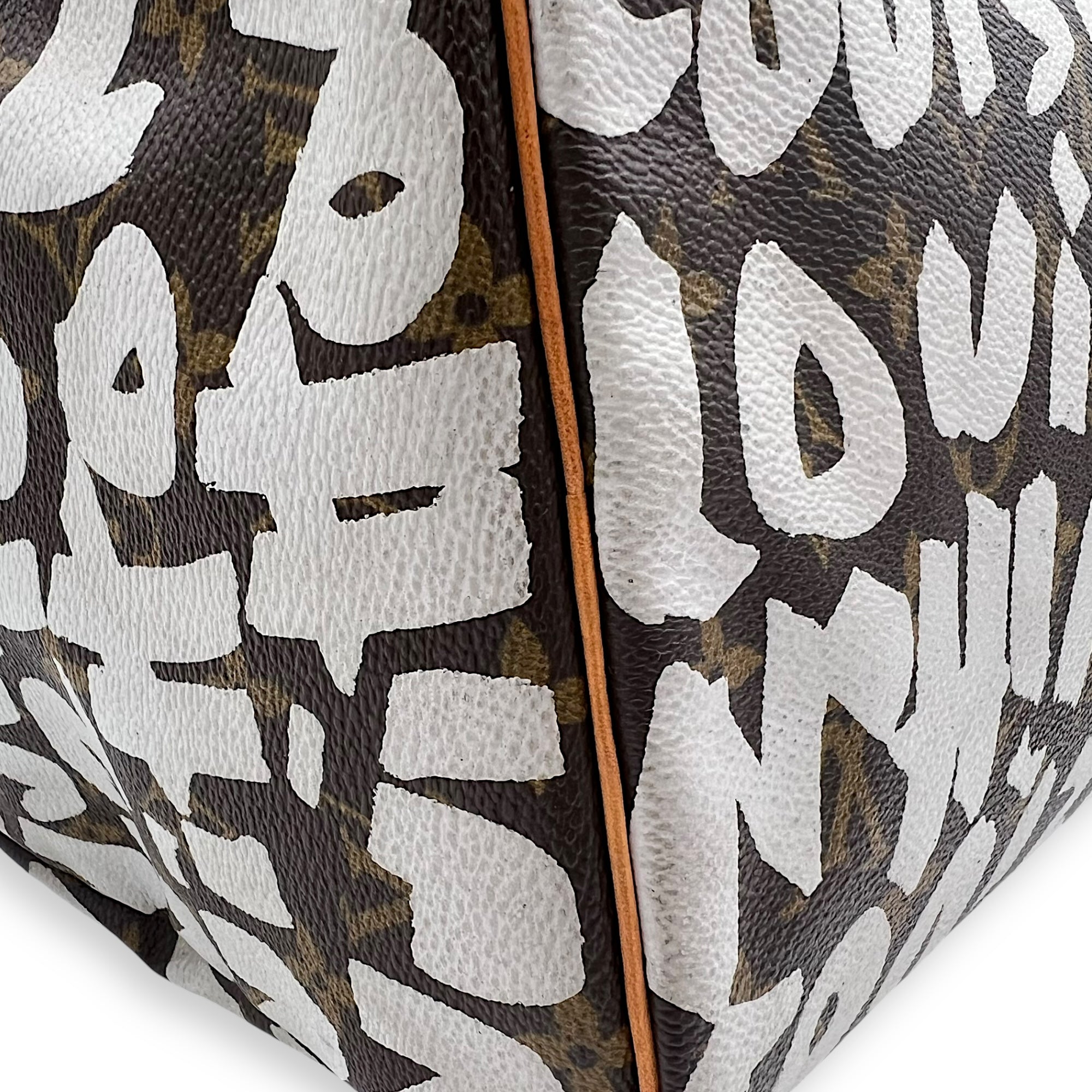 Louis Vuitton Speedy Sprouse Top Handle Bag 30 Brown in Monogram Coated Canvas, Gold hardware_8