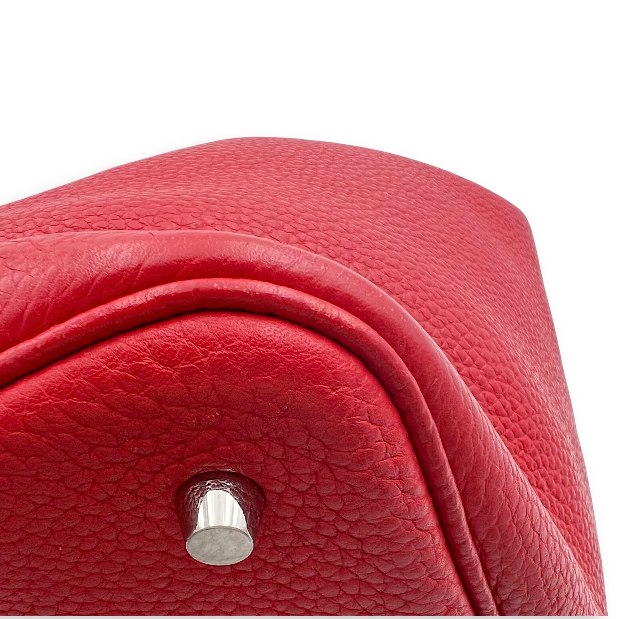 Hermès Picotin 22 Red Bucket Bag in Clemence, Palladium hardware_8