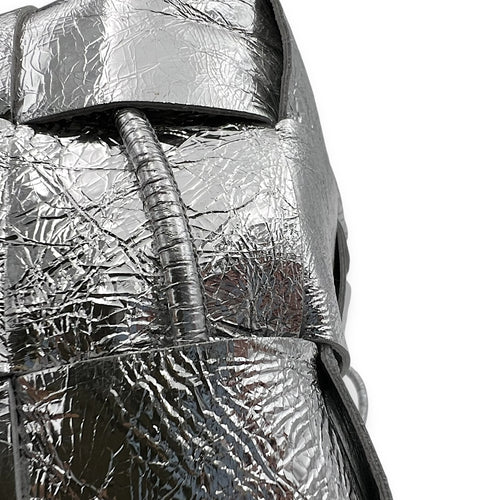Bottega Veneta Cassette Backpack Silver in Calfskin, Silver hardware_8