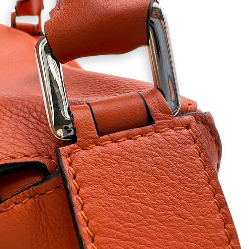 Loewe Puzzle Medium Orange Crossbody Bag in Calfskin, Silver hardware_8