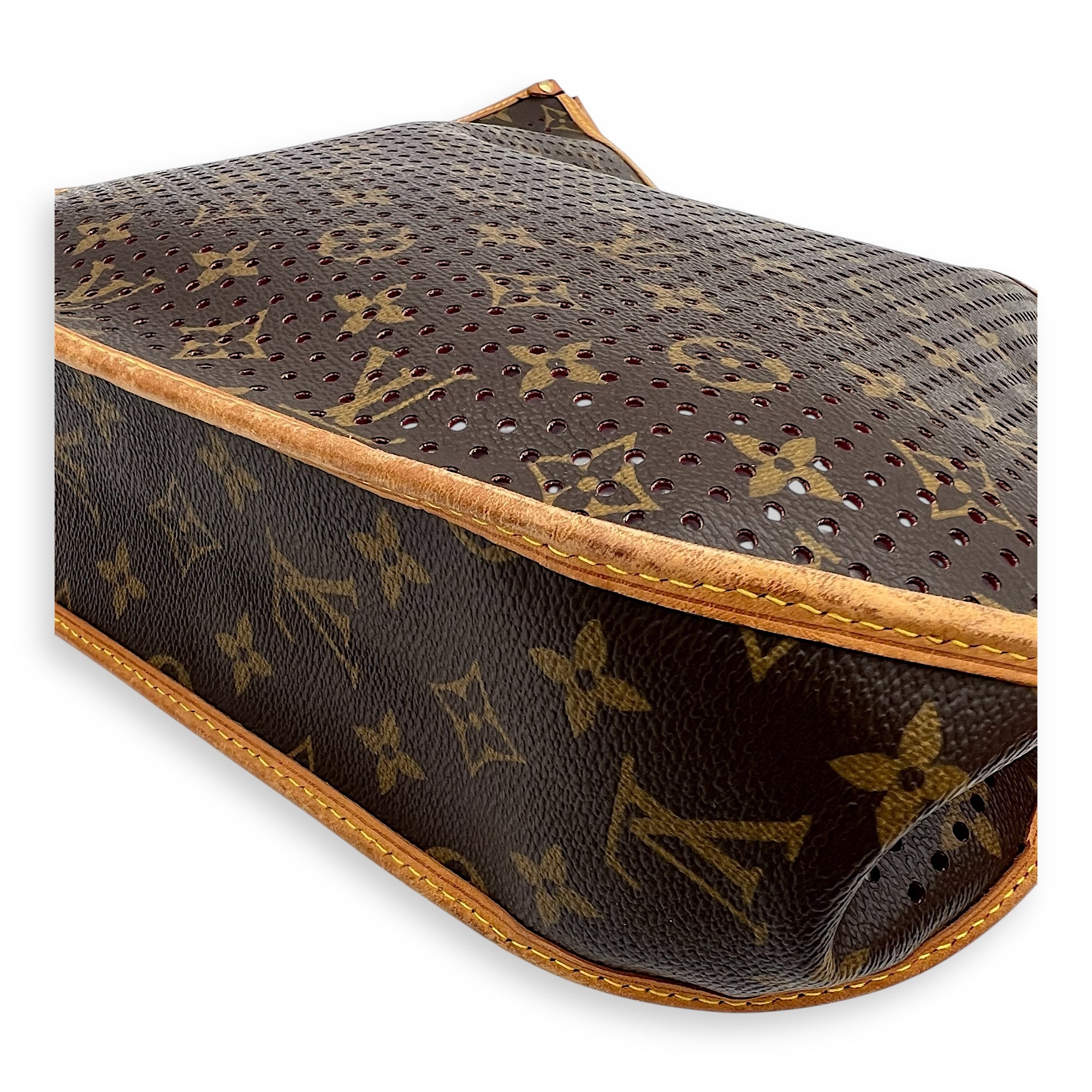 Louis Vuitton Perforated Musette Shoulder Bag Brown in Monogram Coated Canvas, Gold hardware_5