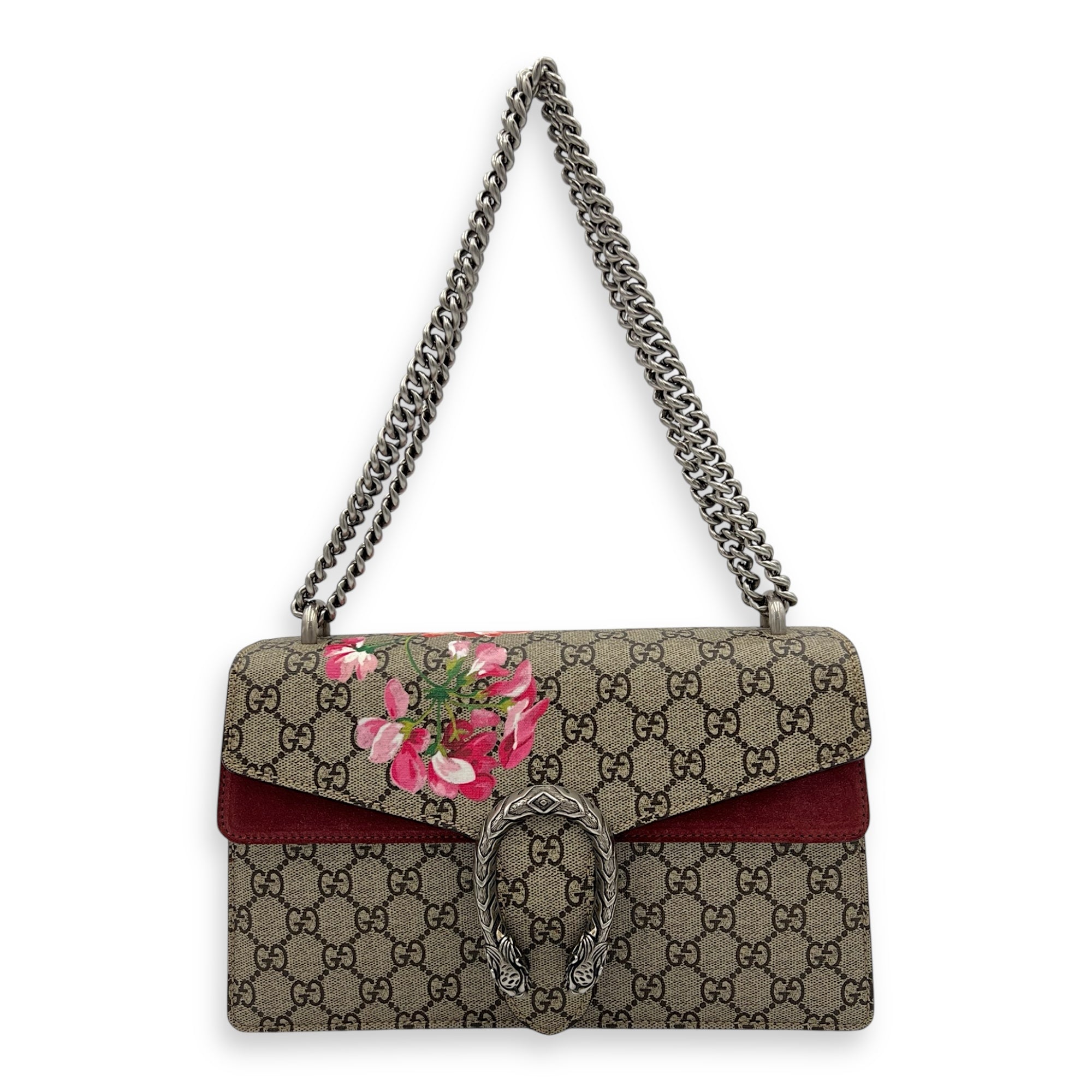 Gucci Dionysus Shoulder Bag Beige in Coated Canvas, Silver hardware_4