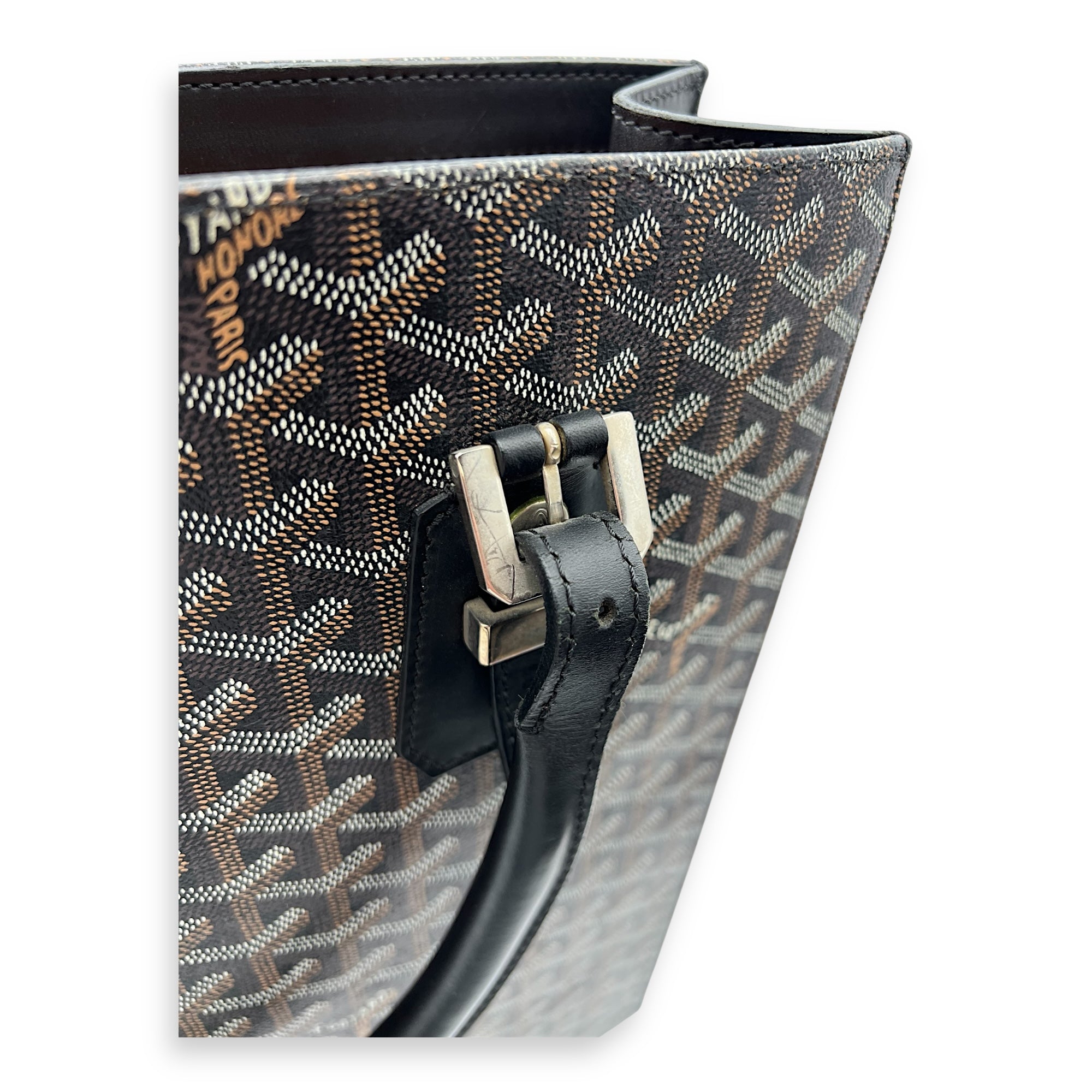Goyard Comores Tote Bag Black in Coated Canvas, Silver hardware_2