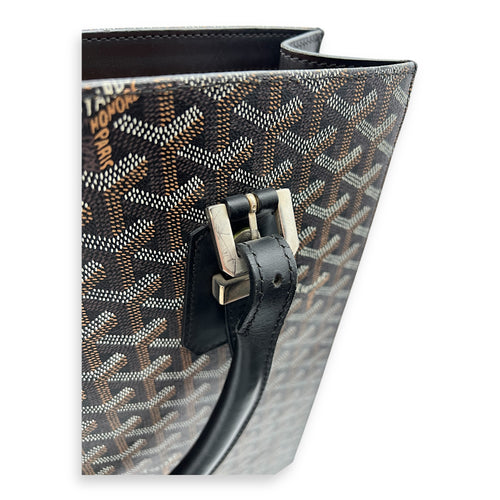 Goyard Comores Tote Bag Black in Coated Canvas, Silver hardware_2