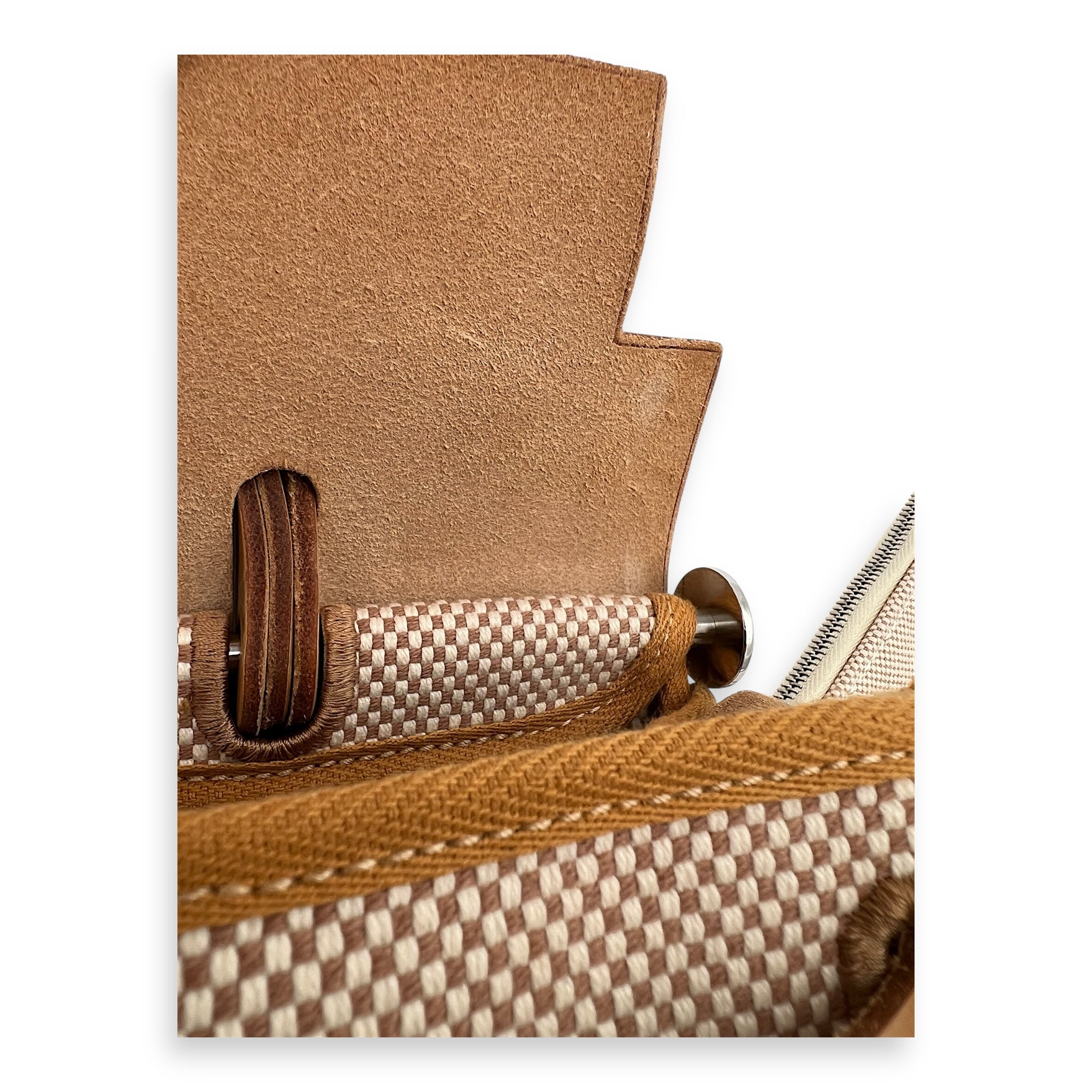 Hermès Herbag 31 Vache Hunter Natural / Sable / Écru Shoulder Bag in Canvas, Palladium hardware_3