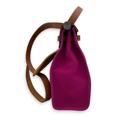 Hermès Herbag 31 Rose Pourpre Fauve Shoulder Bag in Canvas, Palladium hardware_4