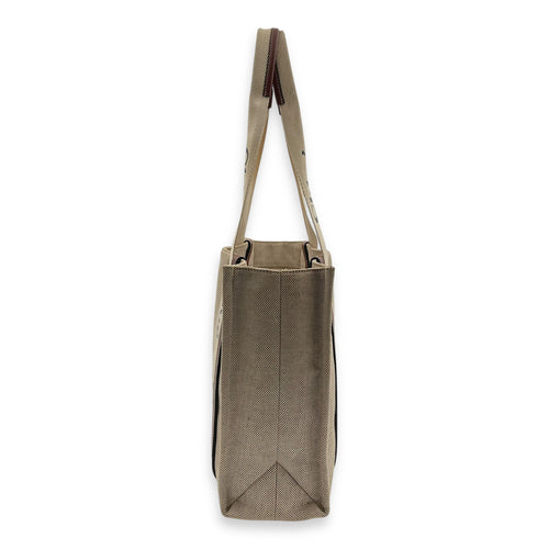 Chloé Woody Medium Beige Tote Bag in Canvas_3
