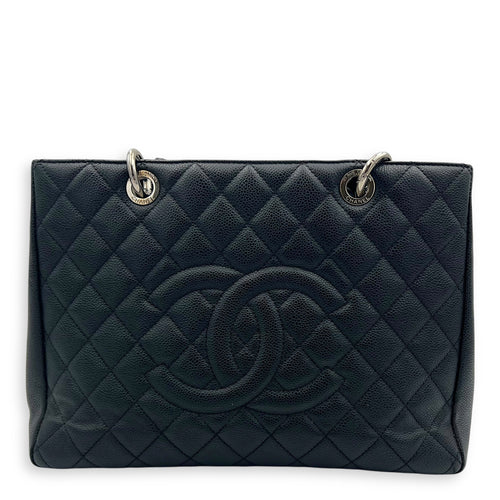 Chanel GST Shoulder Bag Black in Caviar Leather, Silver hardware_8
