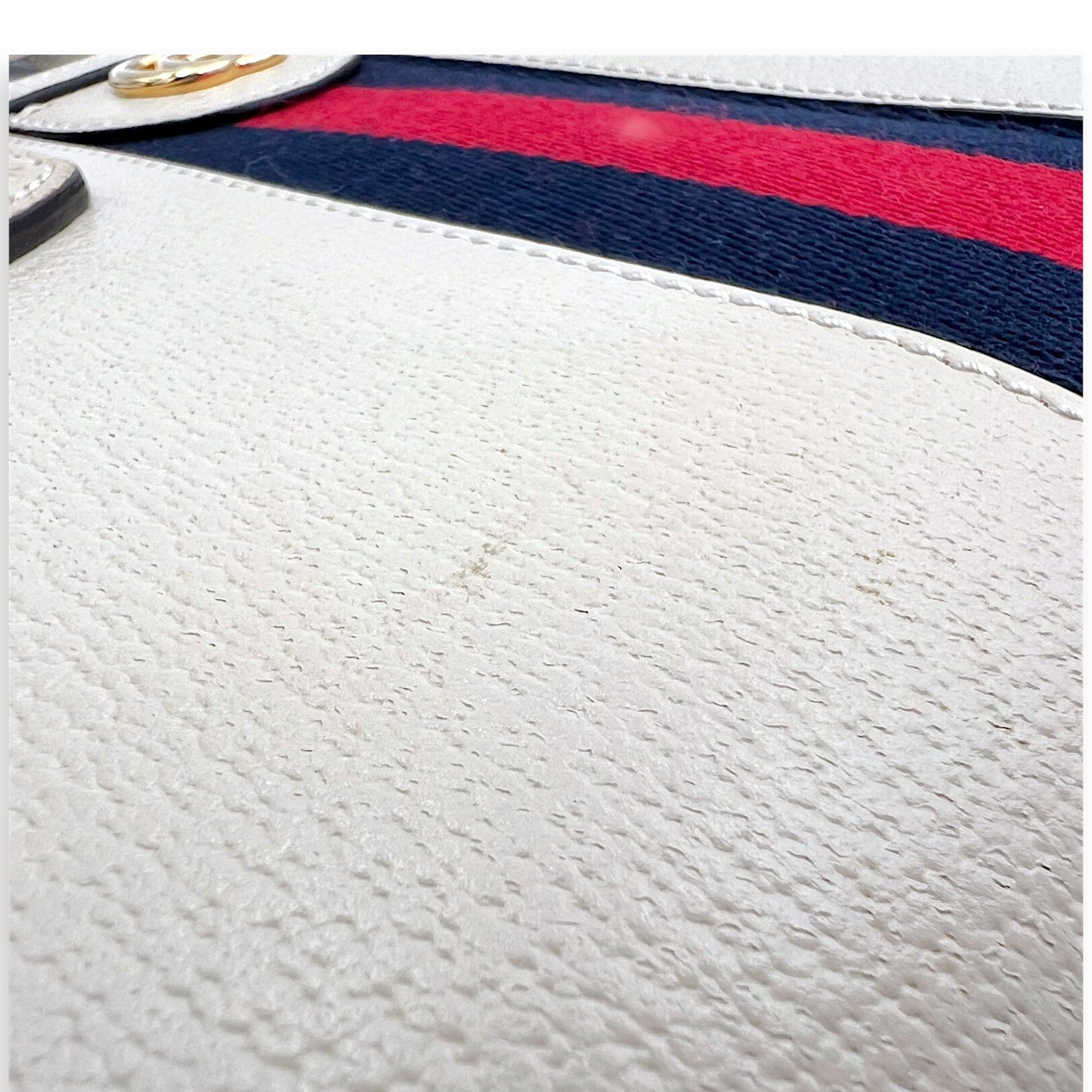 Gucci Ophidia Top Handle Bag White in Calfskin, Gold hardware_8