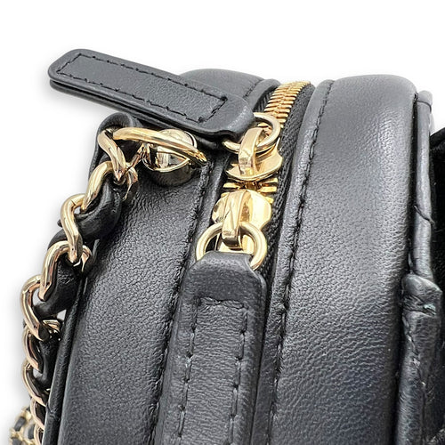 Chanel Heart  Crossbody Bag Black in Lambskin, Gold hardware_8