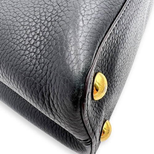 Louis Vuitton Capucines Top Handle Bag Black in Calfskin, Gold hardware_8