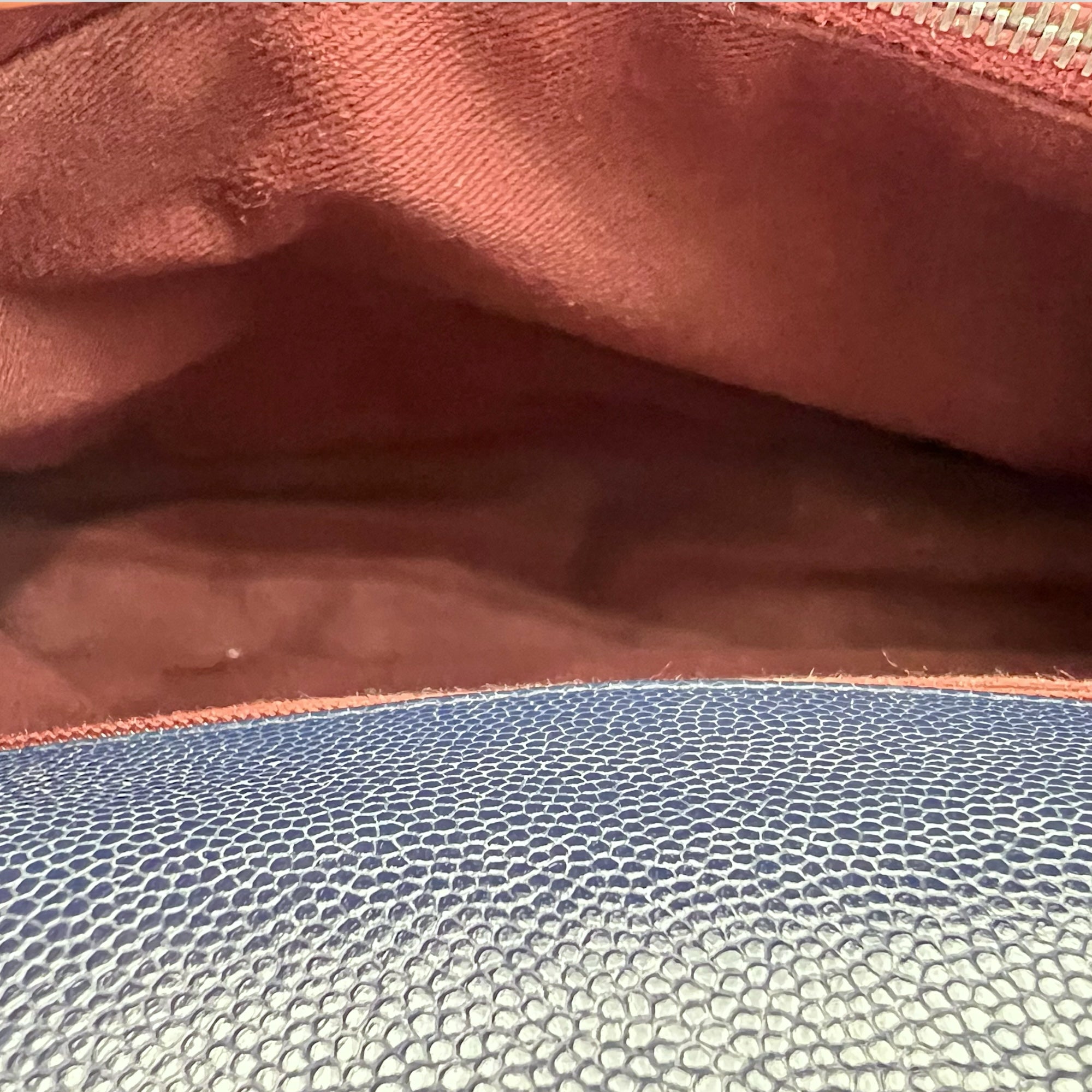 Chanel Coco Handle Quilted Top Handle Bag Blue in Caviar Leather, Silver hardware_8