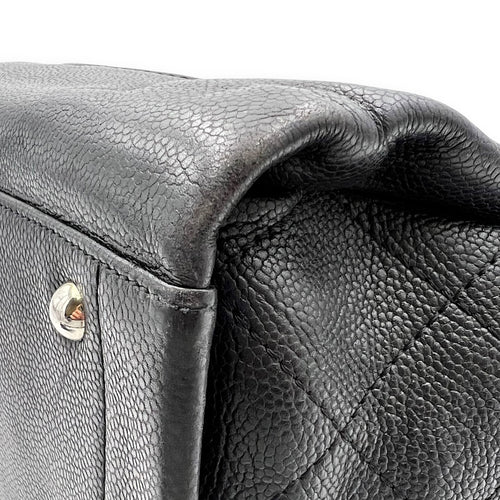Chanel CC Tote Bag Black in Caviar Leather, Silver hardware_8
