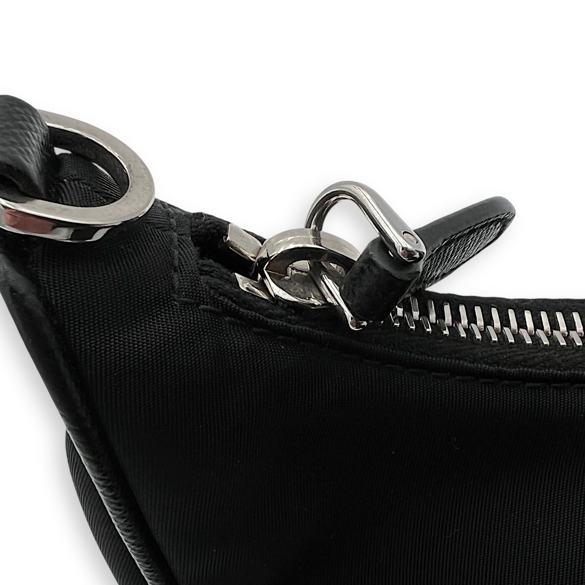 Prada Re-Edition 2005 Crossbody Bag Black in Re-Nylon, Silver hardware_8