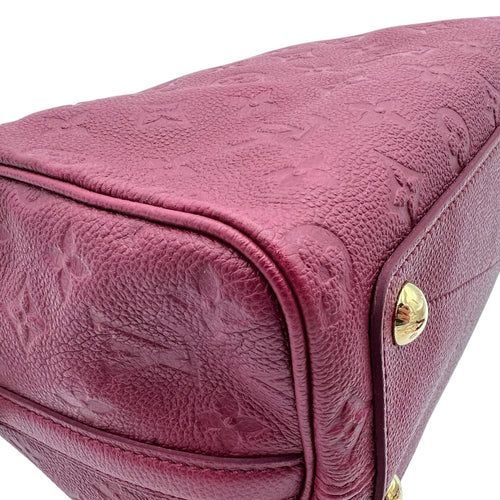 Louis Vuitton Speedy Bandouliere Top Handle Bag Red in Monogram Empreinte Leather, Gold hardware_8