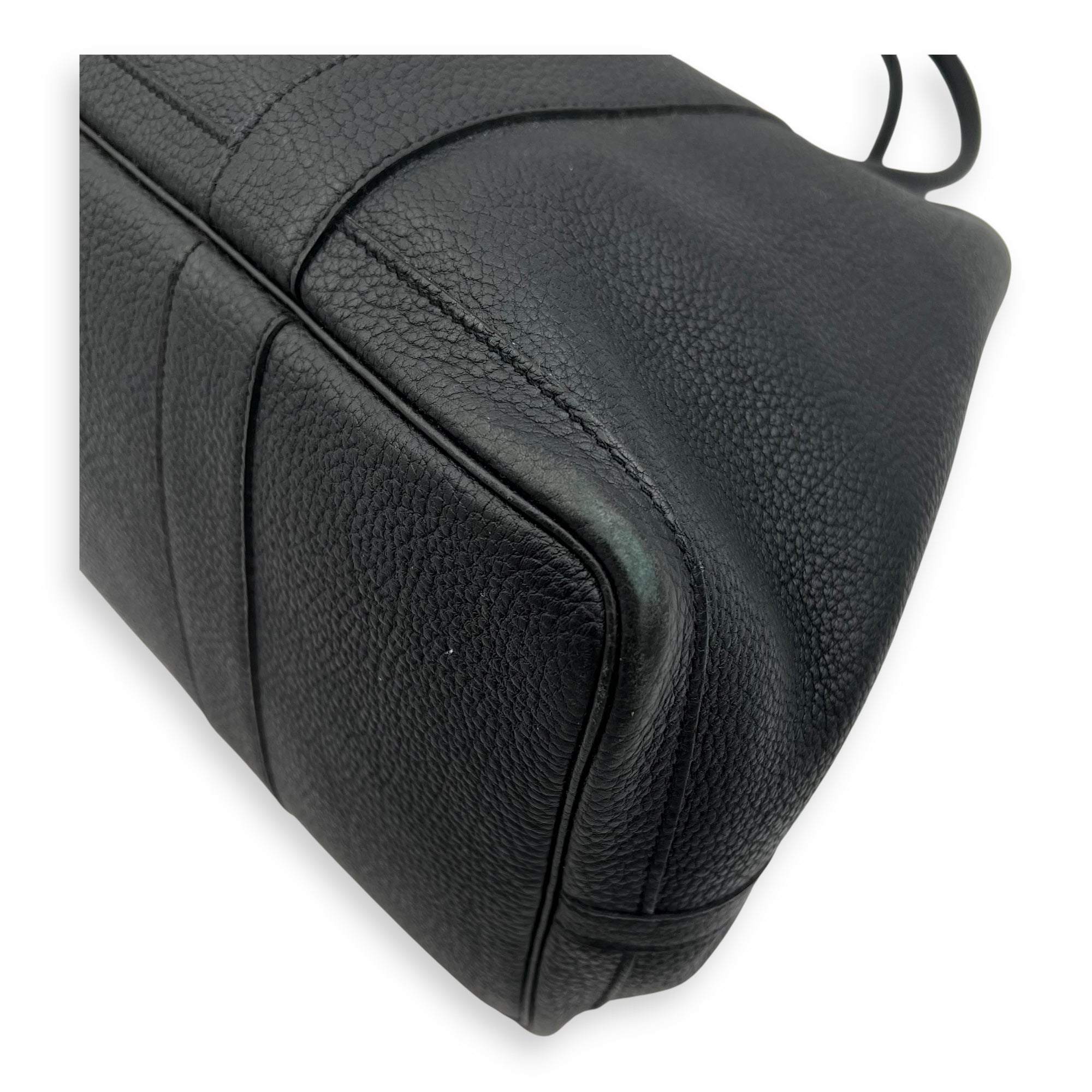 Hermès Garden Party 36 Black Top Handle Bag in Clemence, Silver hardware_8