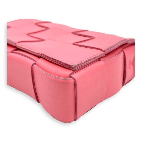 Bottega Veneta Cassette Pink Crossbody Bag in Calfskin_8