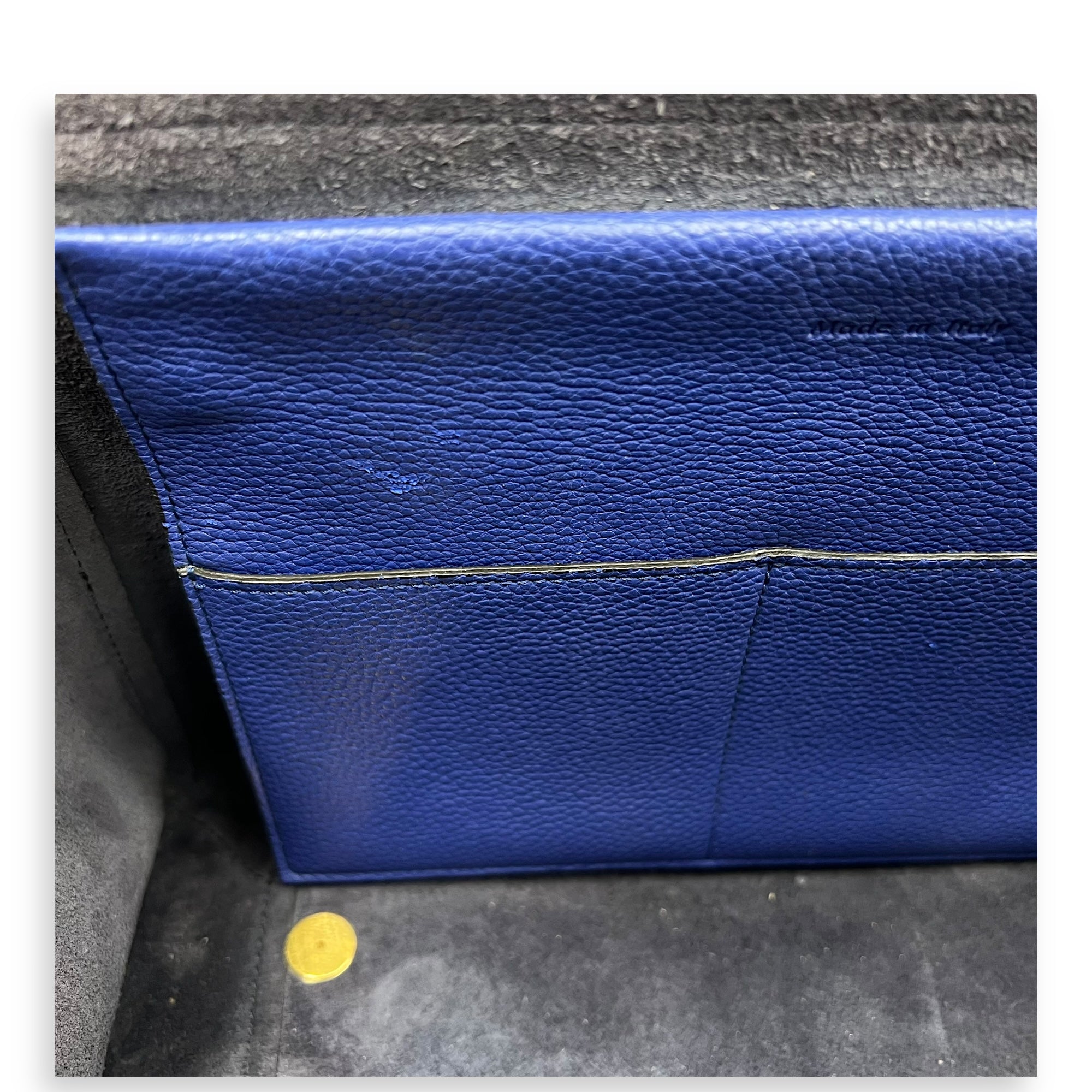 Celine Belt Bag Top Handle Bag Blue in Calfskin, Gold hardware_1