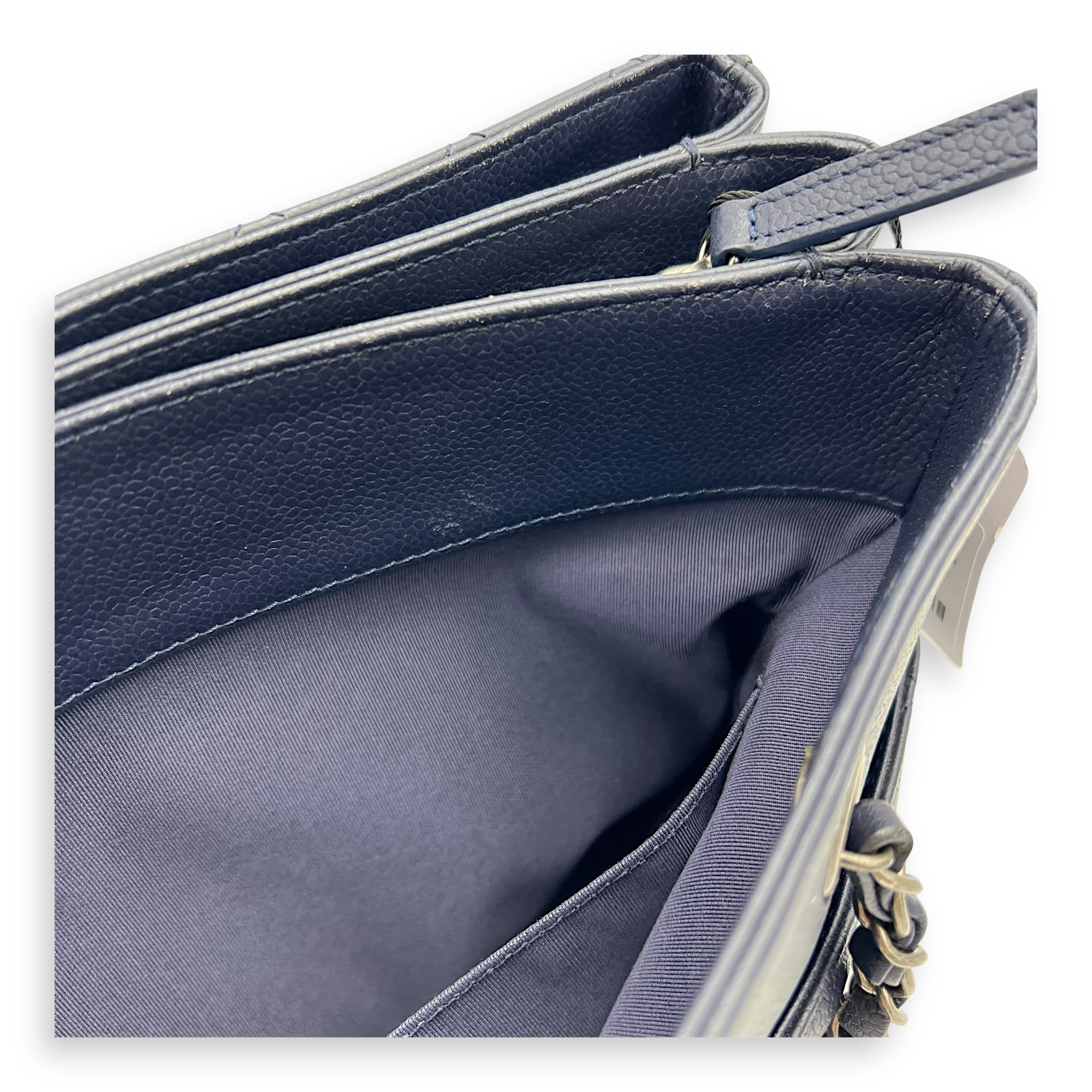 Chanel CC Tote Bag Blue in Caviar Leather, Ruthenium hardware_6