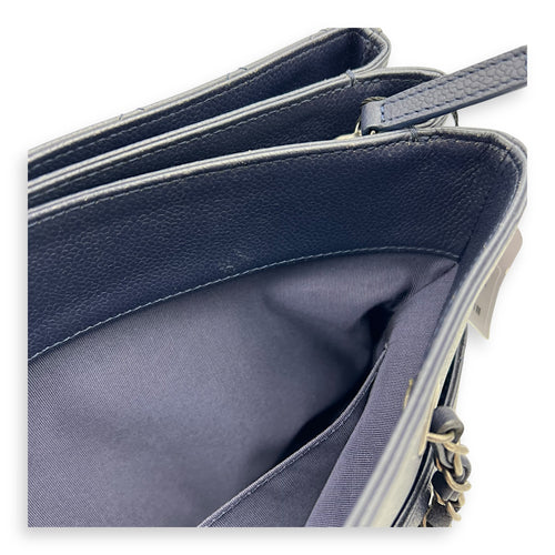 Chanel CC Tote Bag Blue in Caviar Leather, Ruthenium hardware_6