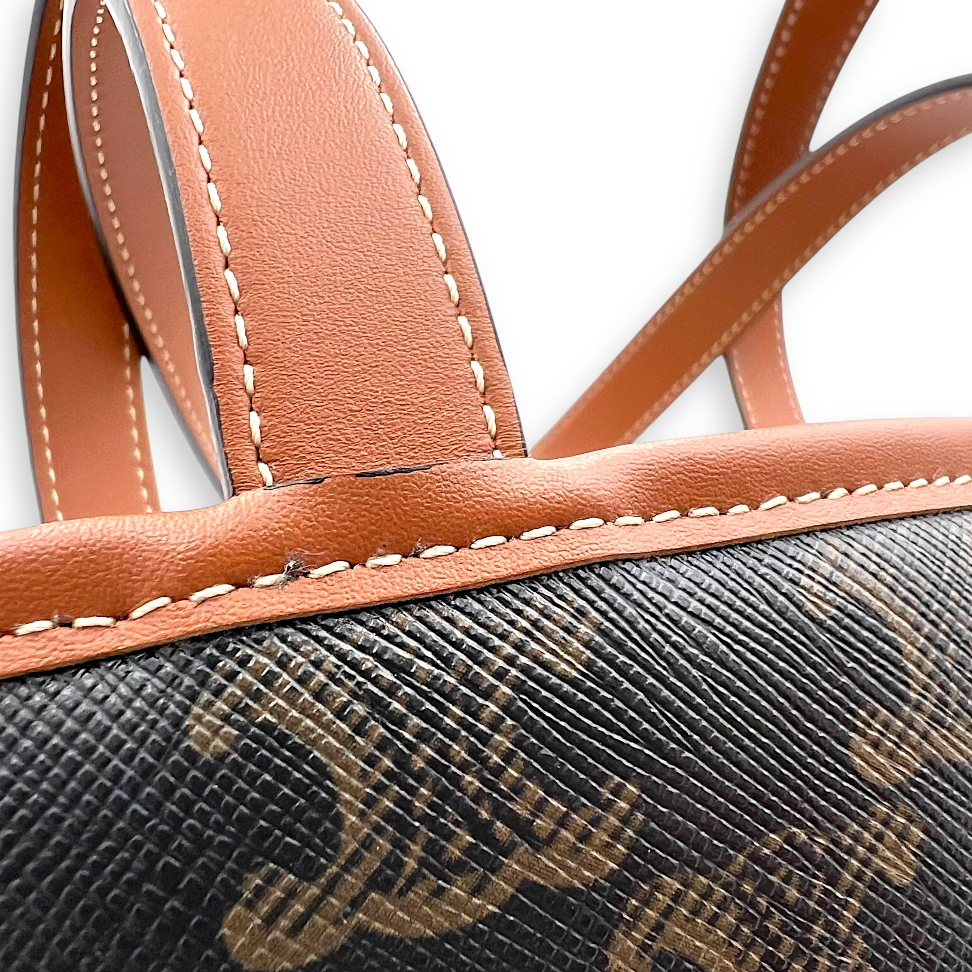 Celine Triomphe Tote Bag Brown in Coated Canvas, Gold hardware_8