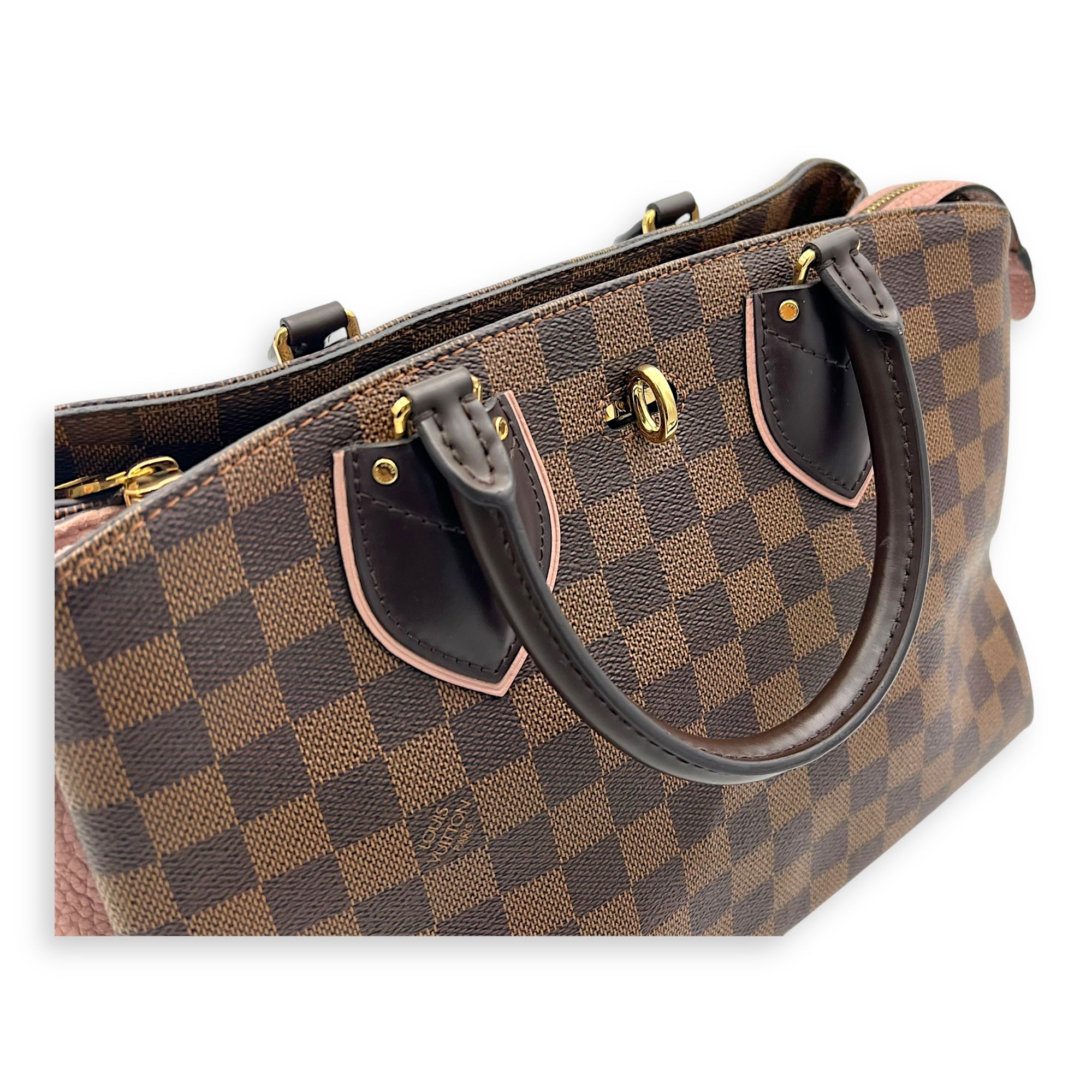 Louis Vuitton Normandy Top Handle Bag Brown in Coated Canvas, Gold hardware_8