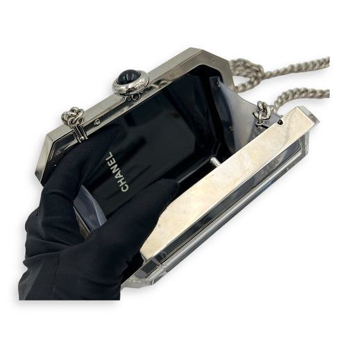 Chanel Minaudiere Plexiglass Vanity Crossbody Bag Black in Others, Silver hardware_8