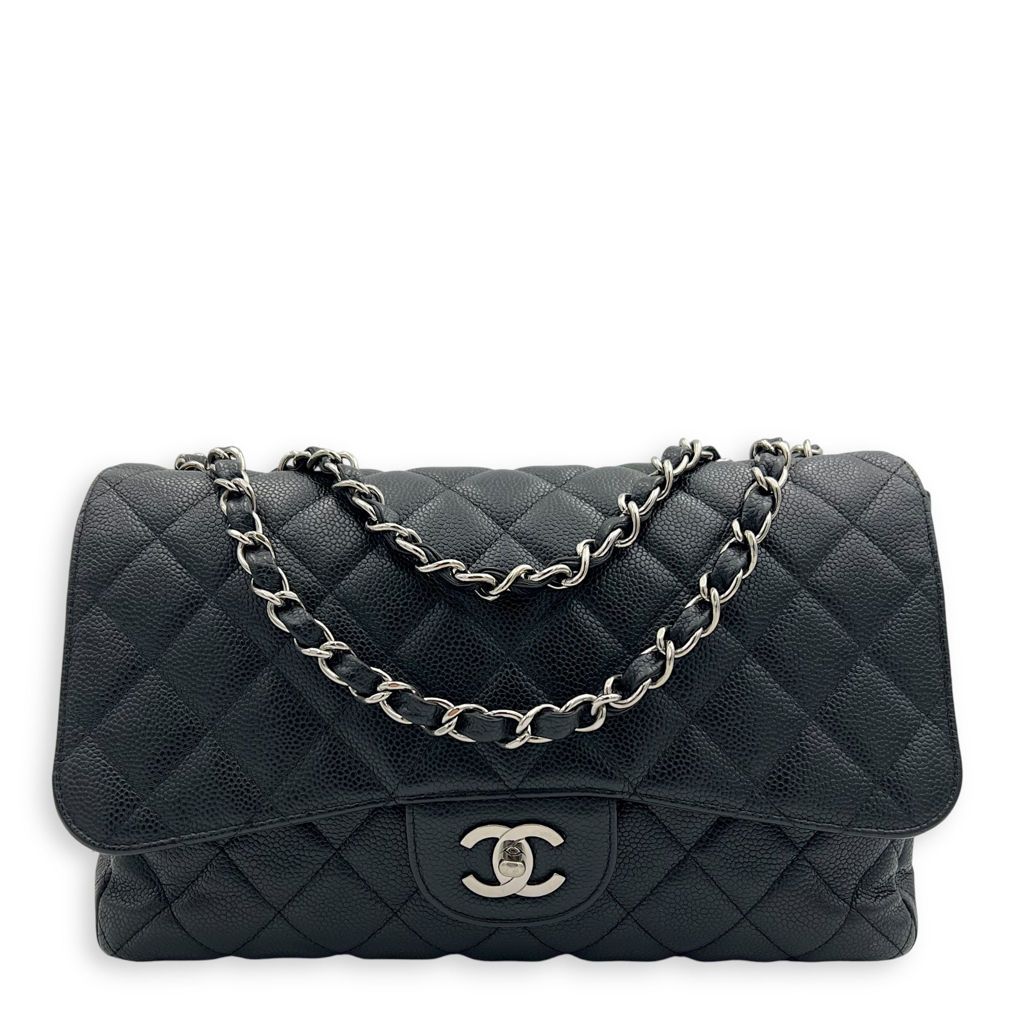 Chanel Classic Shoulder Bag Black in Caviar Leather, Silver hardware_1