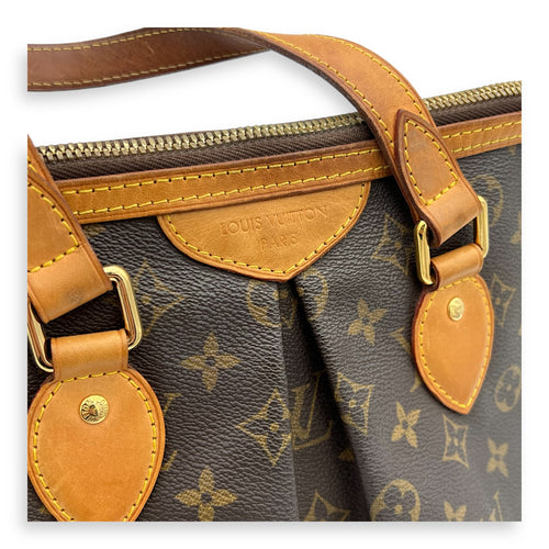 Louis Vuitton Palermo Top Handle Bag PM Brown in Monogram Coated Canvas, Gold hardware_8